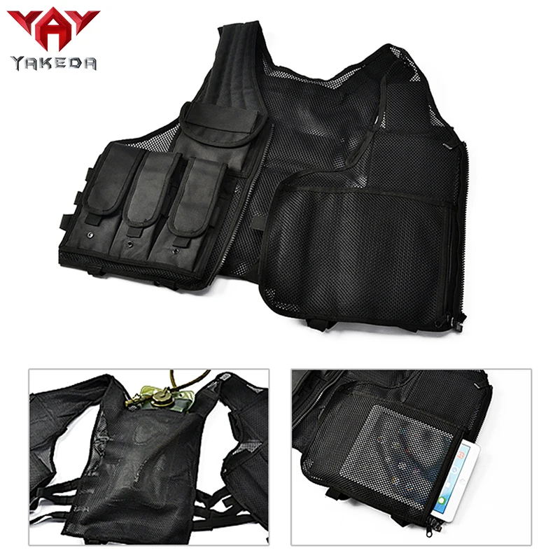 YAKEDA Police Military Tactical Vest Wargame Body Armor Sports Wear Hunting Vest CS Outdoor Products Equipment with 5 Colors