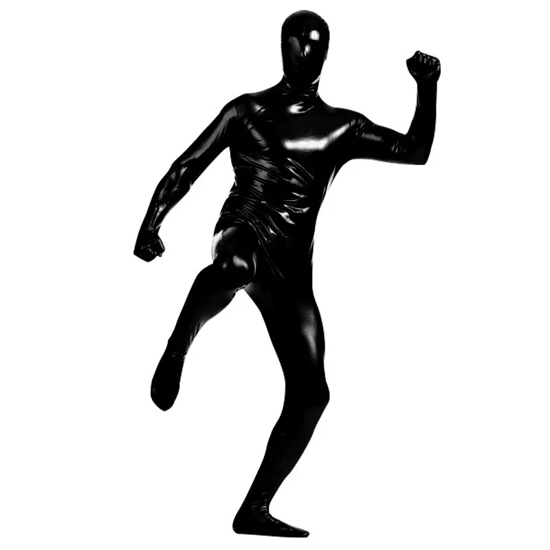 Ensnovo Unisex Zentai Flesh Full Body Costume Shiny Metallic Zentai Suit One Piece Cosplay Costume Men Womens Spandex Jumpsuit