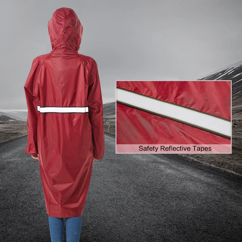 Imagem -04 - Qian Impermeável Capa de Chuva Mulher Homem Impermeável Trench Coat Poncho Dupla Camada Capa de Chuva