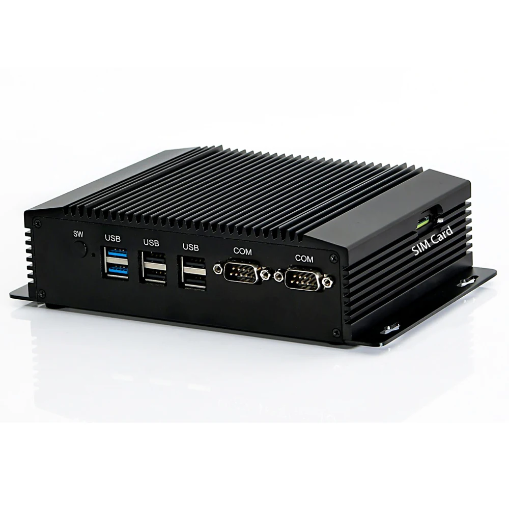 Intel Quad Core J1900 Fanless Mini PC support SIM 2*COM RS232 or Dual LAN Industrial HTPC windows 10  linux Parallel PC