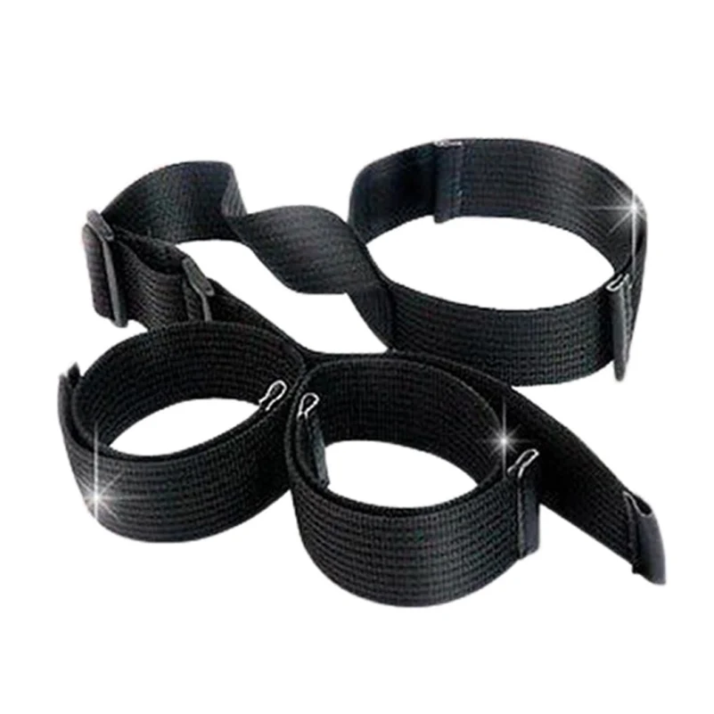 Collar-to-Wrist Restraint Fetish Harness Cuffs Nylon Bondage Adult Games Handcuffs Lock Sex Toys For Couple Cosplay Products