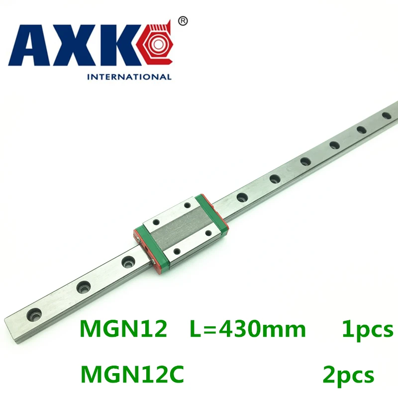 2023 Special Offer Hot Sale Axk Cnc Router Parts Linear Rail 430mm Mgn12 Linear Guide Rail And 2pc Mgn12c Blocks Carriage