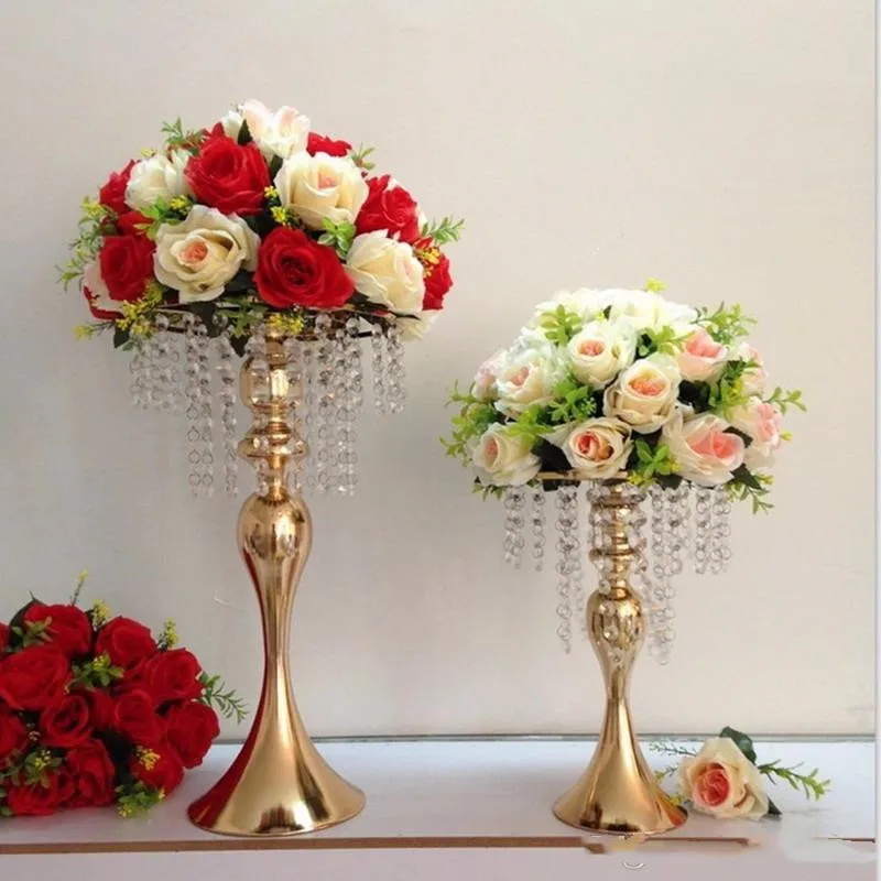 

10Pcs/lot 33cm 48cm Wedding Bouquet Flower Ball Centerpieces decoration Flower Vase Stand Iron Flower Display Rack Road Lead