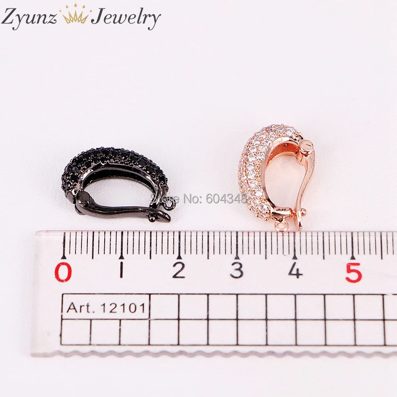 Imagem -06 - Zyunz Color Mix Micro Pave cz Pingente Fianças Fechos Descobertas Jóias 20 Pcs