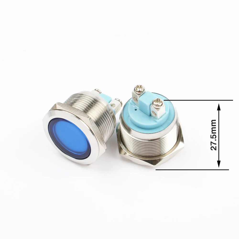 LED Metal Indicator light 22mm flat round Signal lamp 3V 6V 12V 24V 220v screw illumination red big lens 22ZSD.PY.DM.L