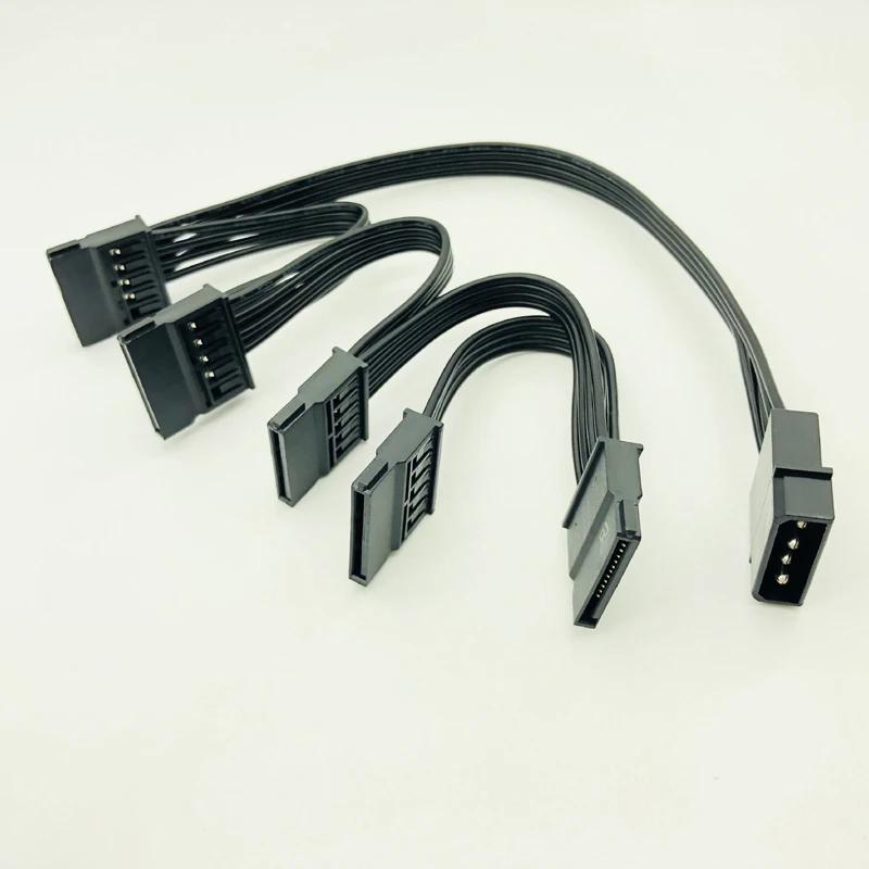 H1111Z Molex 4pin IDE 1 do 5 SATA 15Pin zasilania dysku twardego dostaw kabel splittera przewód dla DIY PC Sever 4 -pin do 15-pin Power 60 CM