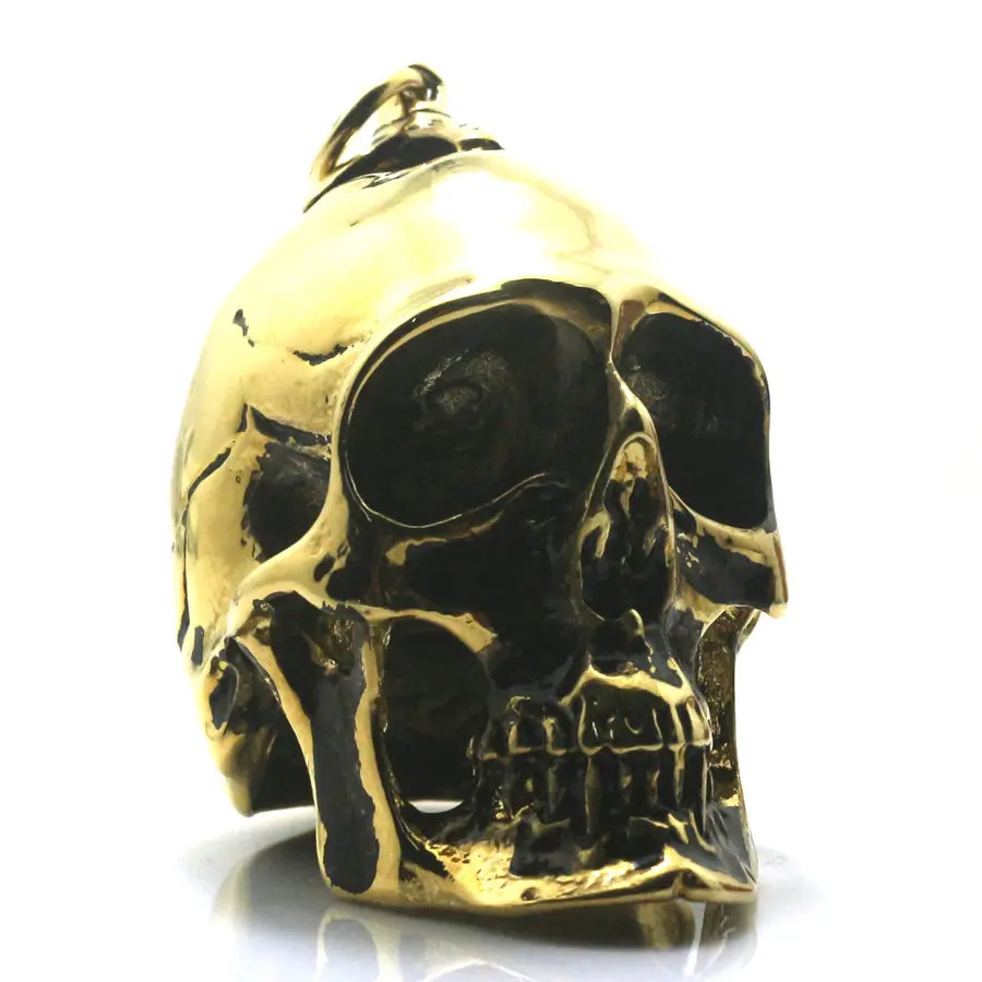 Ghost Rider Heavy Men Boy 316L Stainless Steel Cool Polishing Hot Big Biker Skull Black Pendant