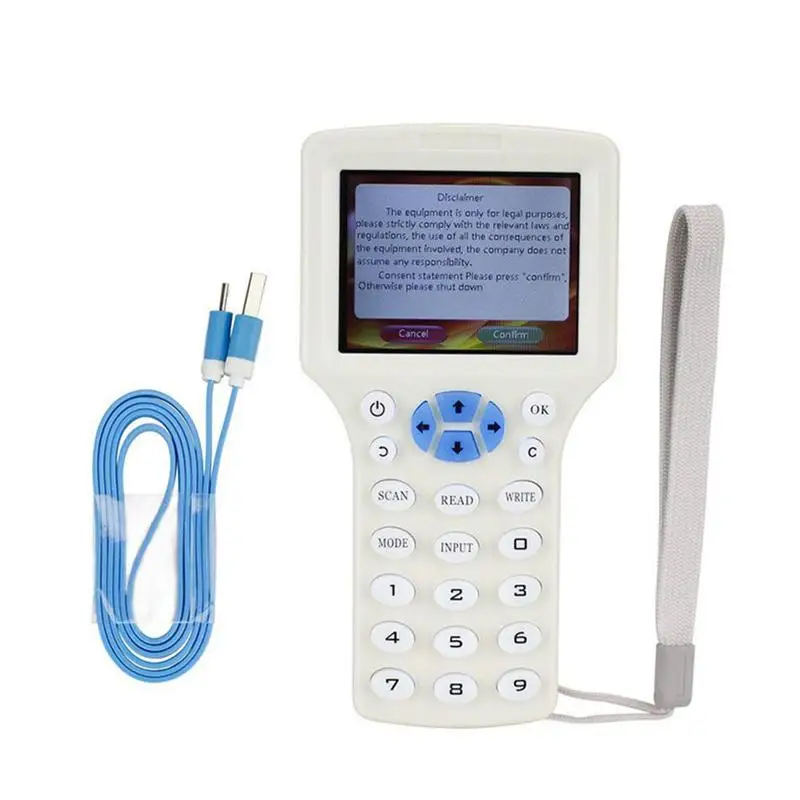 English 10 frequency RFID Copier ID IC Reader Writer copy M1 13.56MHZ Encrypted Duplicator Programmer USB NFC