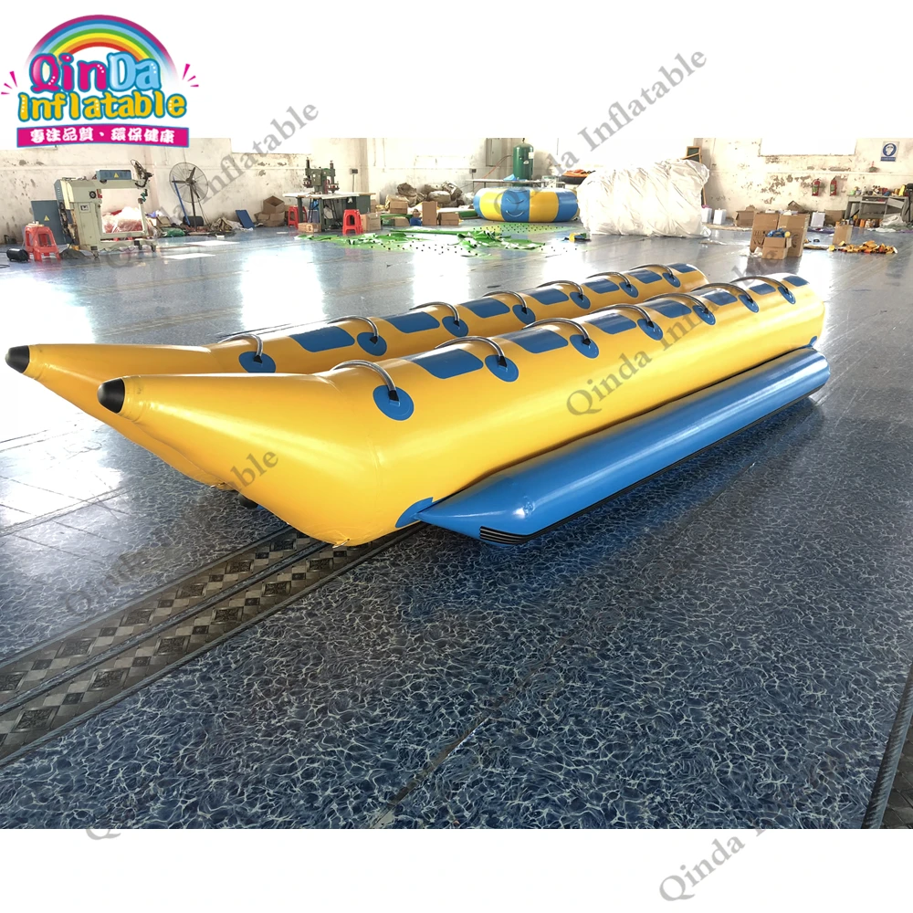 14 Seats Inflatable Flying Fish Water Boat Towable Inflatable See Banana Boat With Double Tubes