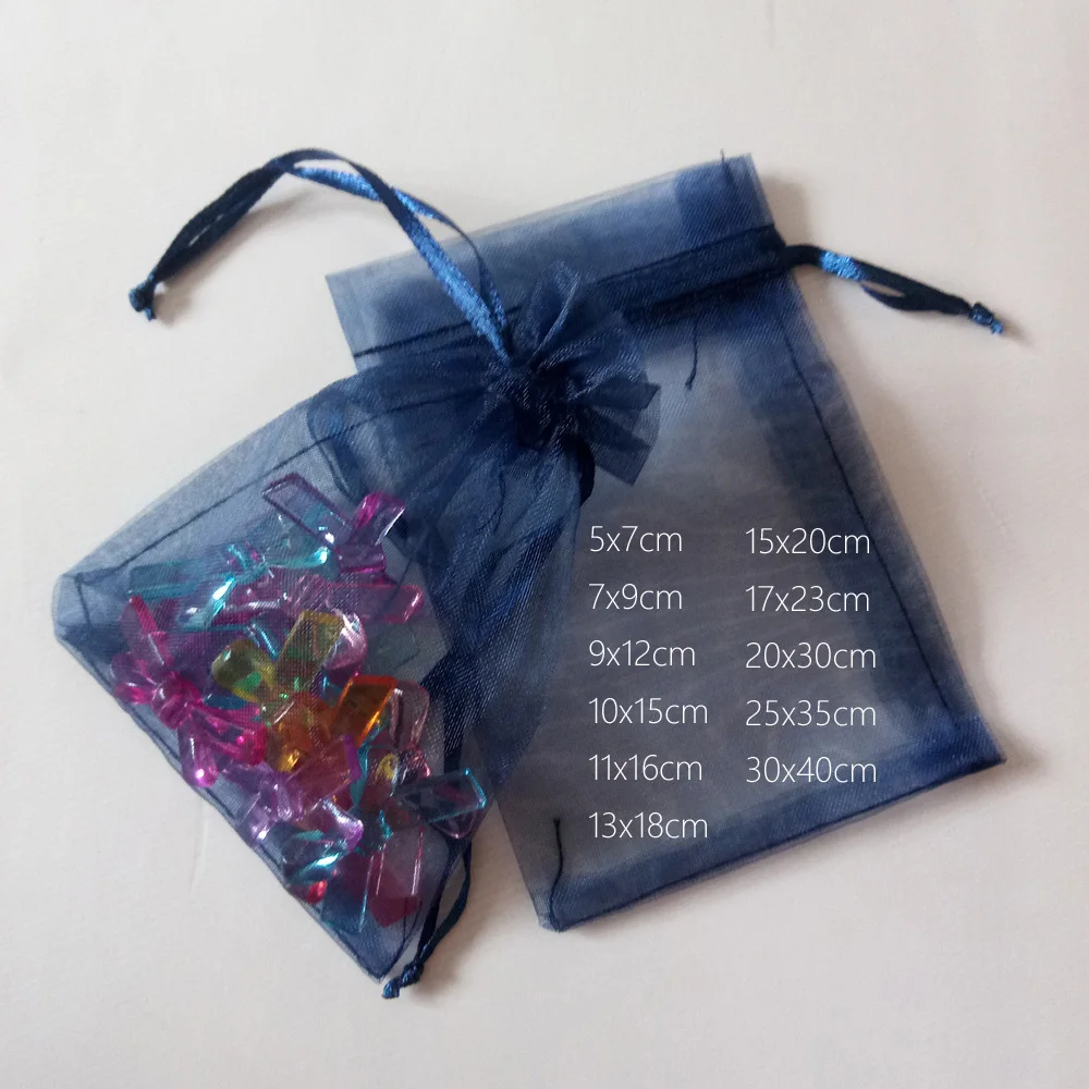 1000pcs Navy Blue Gift Bags For Jewelry Bags And Packaging Organza Bag Drawstring Bag Wedding/Woman Storage Display Pouches