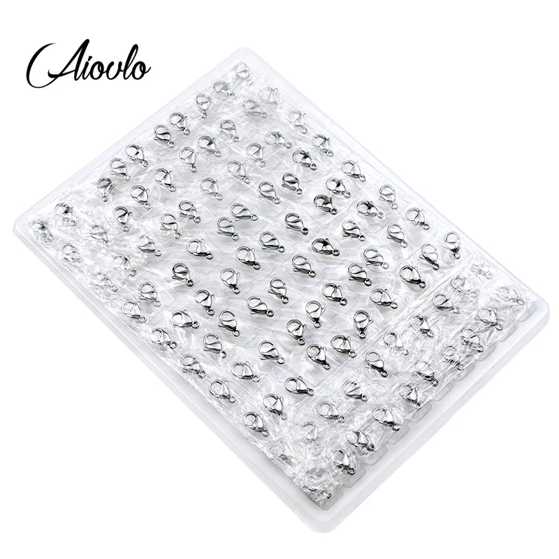 

100pcs/lot Polished Glossy Lobster Clasps Stainless Steel Jewelry Finding Clasp Hooks for Diy Necklace & Bracelet Chain Making