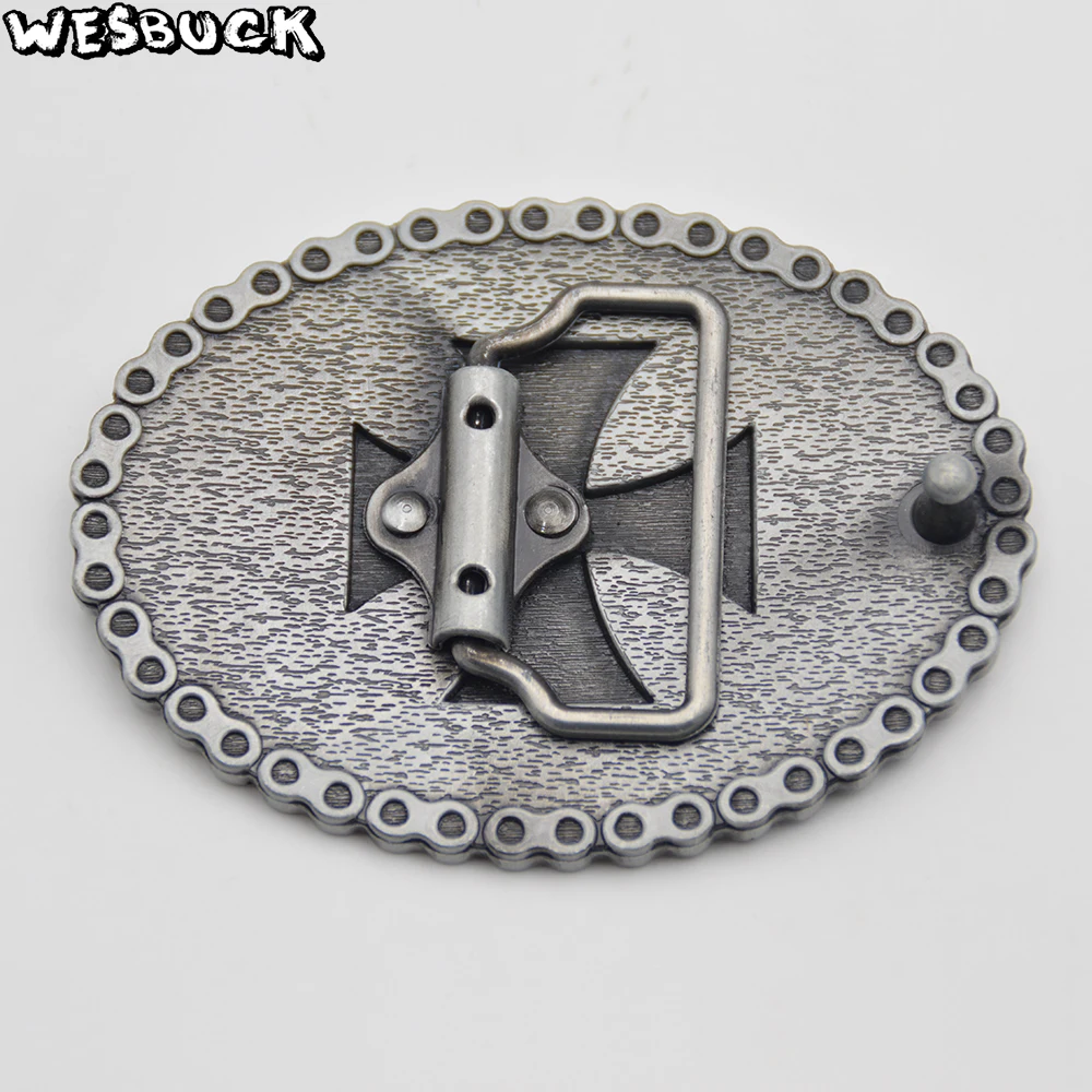 WesBuck Brand New Style High Quality Cross Men's Belt Buckle With Oval Metal Cowboy Belt Head Suitable For 4cm Wide Belt