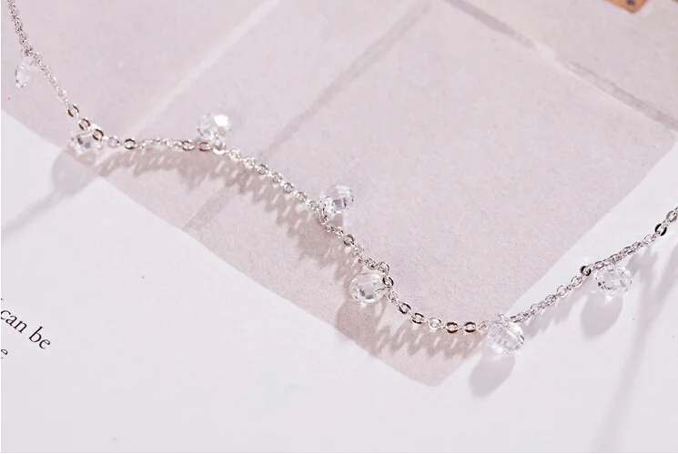 Silver Color  zircon tassel necklaces & pendants for women long statement necklace