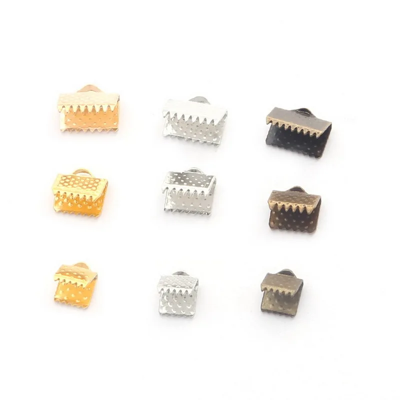 High Quality 100PCS Crimp End Caps Buckle Tips for Necklace&Bracelet Velet Ropes Cords Connectors Clasp,DIY Jewelry Findings