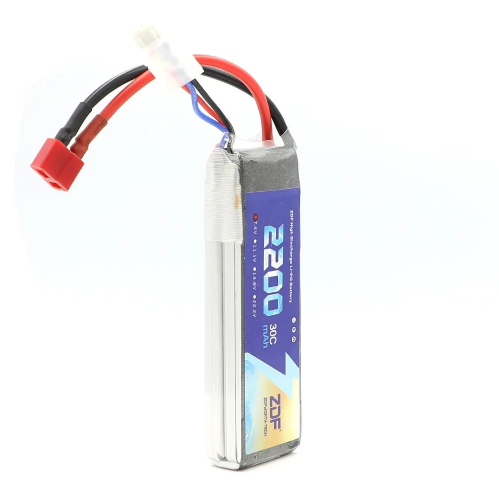 ZDF 7.4V 2200mAh 30C batteria Lipo 2S batteria LiPo batteria ai polimeri di litio per elicotteri RC batteria per auto RC Drone