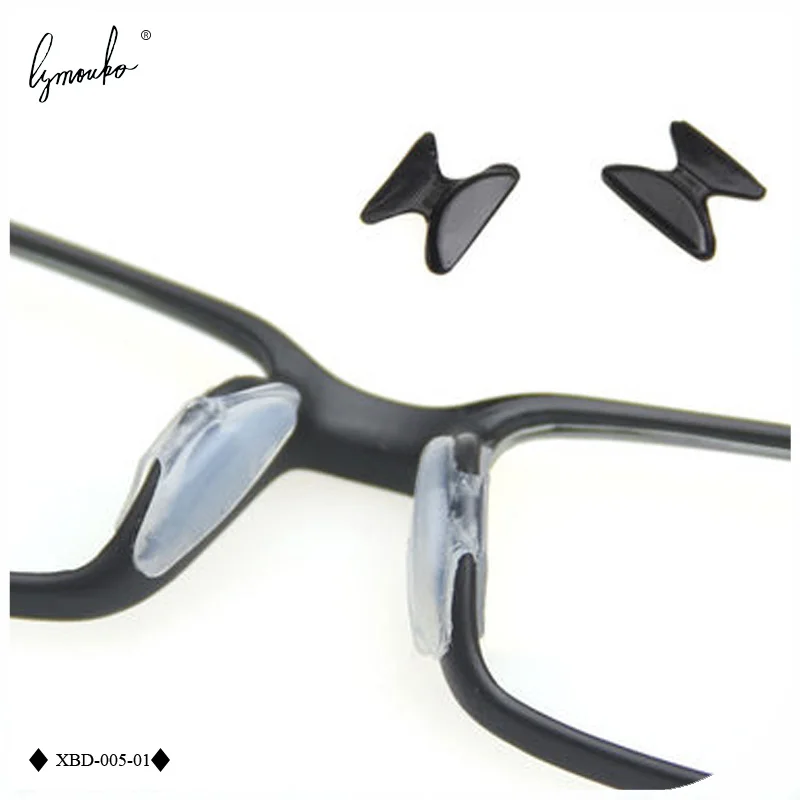 Lymouko 2Pairs/Lot Black Bowknot Style Silicone Soft Nose Pads for Sport Glasses Anti Slip Temple Comfortable for Sunglasses