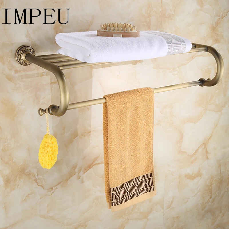 

Luxury Bath Towel Rack with Towel Bar, Traditional Towel Shelf, Storage Organizer for Home Space Saving, Desinger Collection