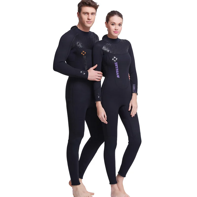 DIVE&SAIL 3MM Neoprene Wetsuit Men Diving Suit For Women Surfing Swimsuit Wet Suit For Swimming Suit Long Sleeve Surf Full Suit