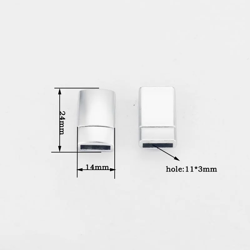 5Sets Sliver Plated Tone Strong Magnetic Smooth Clasp For 5mm 10mm Flat Leather Cord Bracelet Jewelry Accessories Findings