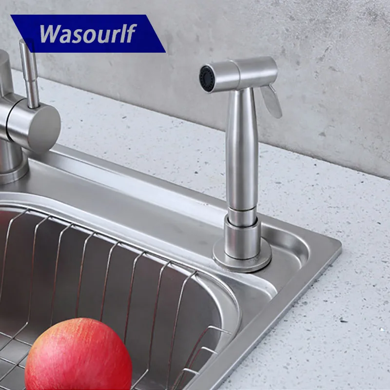 Wasourlf Pull-out Kitchen Faucet Sprayer Set Stainless Steel for Sink Smart Shower Kitchen Set with Hose Easy Wash Head Kitchen