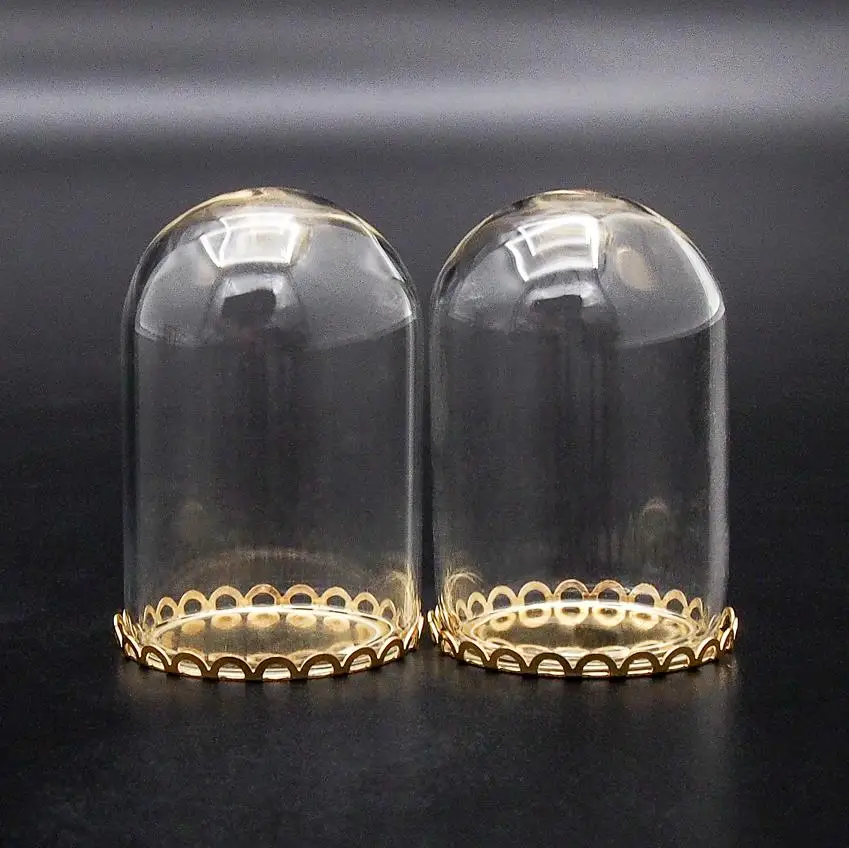 Odoria 1:12 Miniature 2PCS Glass Display Bell Jar with Base Storage Room Home Set Dollhouse Accessories Doll House Decoration