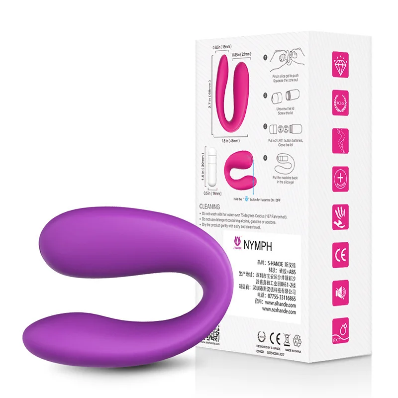 U Shape G Spot Vibrator Clitoris Stimulator We Orgasm Couples Strapon Vibe Anal Vibrator Female Masturbator Sex Toys for Woman.