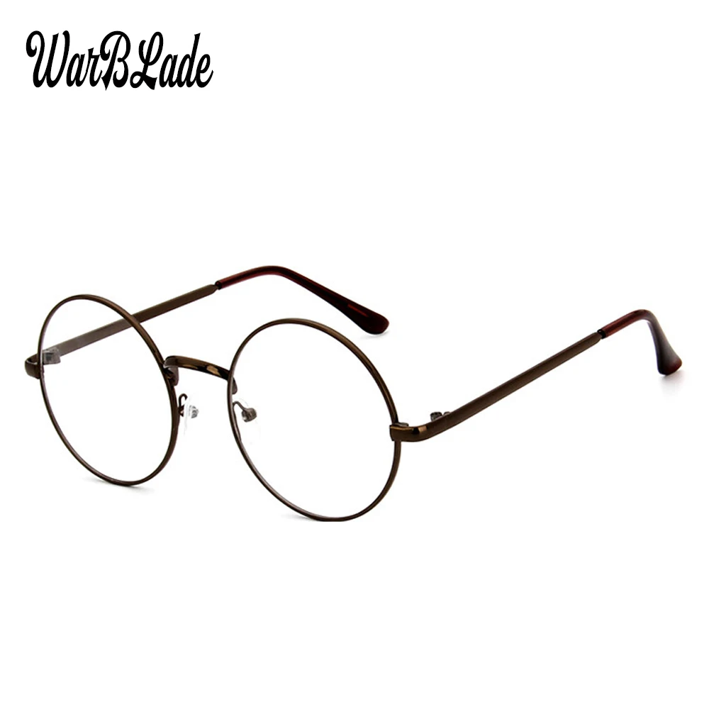 WarBLade 2020 round nerd glasses clear lens unisex gold round metal frame glasses optical men women eyeglass frame fake glasses