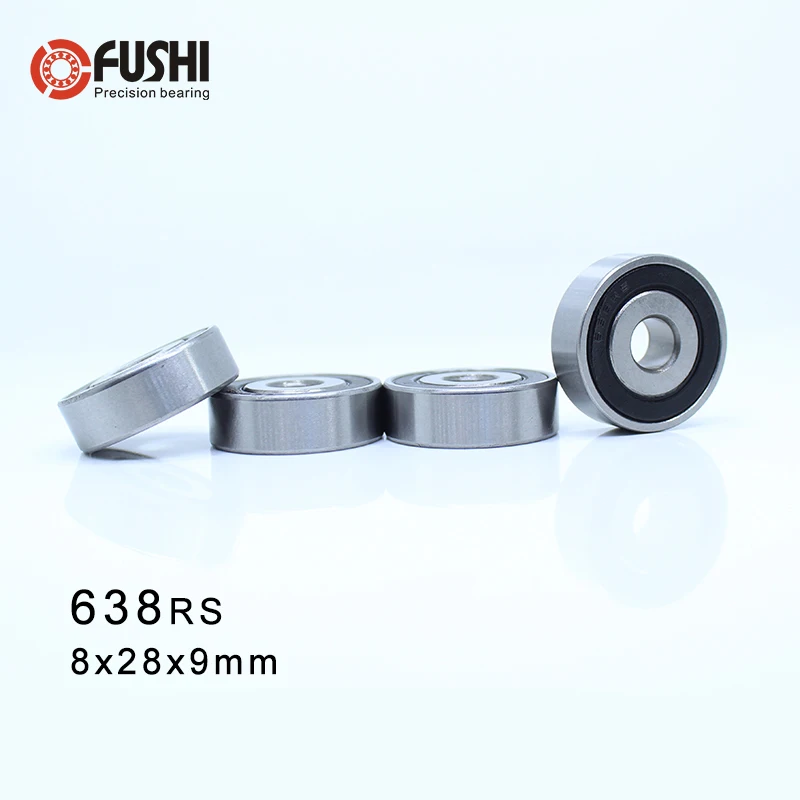 638RS Bearing 8*28*9 mm ( 4 Pcs ) ABEC-1 Grade 638-2RS Miniature 638 RS Ball Bearings