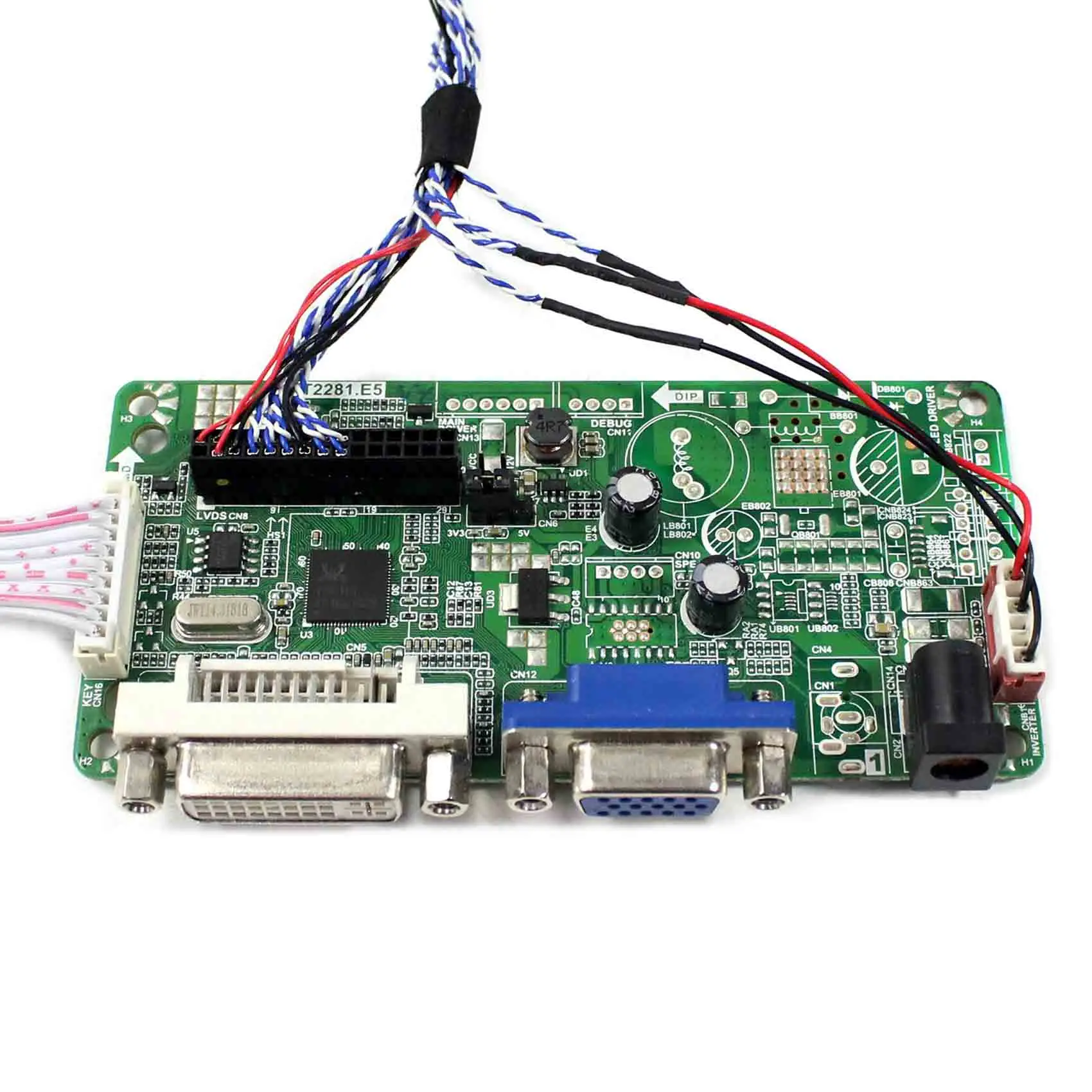 DVI VGA LCD Controller Board RT2281 Bekerja untuk 15 Inci G150XTN06.1 1024X768 LCD Panel