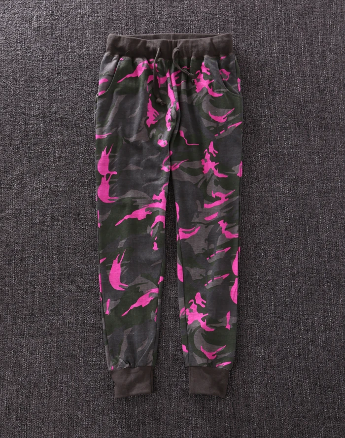 Female Hip-Hop Sportswear Leisure Camouflage Harem Trousers Loose Terry Cotton Jogger Camouflage Sweatpants For Women