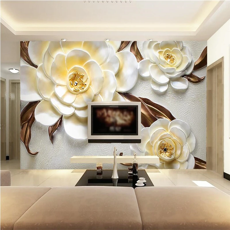 beibehang Custom Photo wallpaper for walls 3d Yellow rose Large Mural Wallpaper Living Room 3d papel de parede wallpaper mural