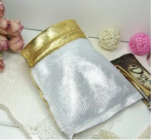 13*18cm 1000pcs Handmade Gold Drawstring Bags For Wedding/Party/Christmas/Gift/Jewelry Pouches Packaging Bags