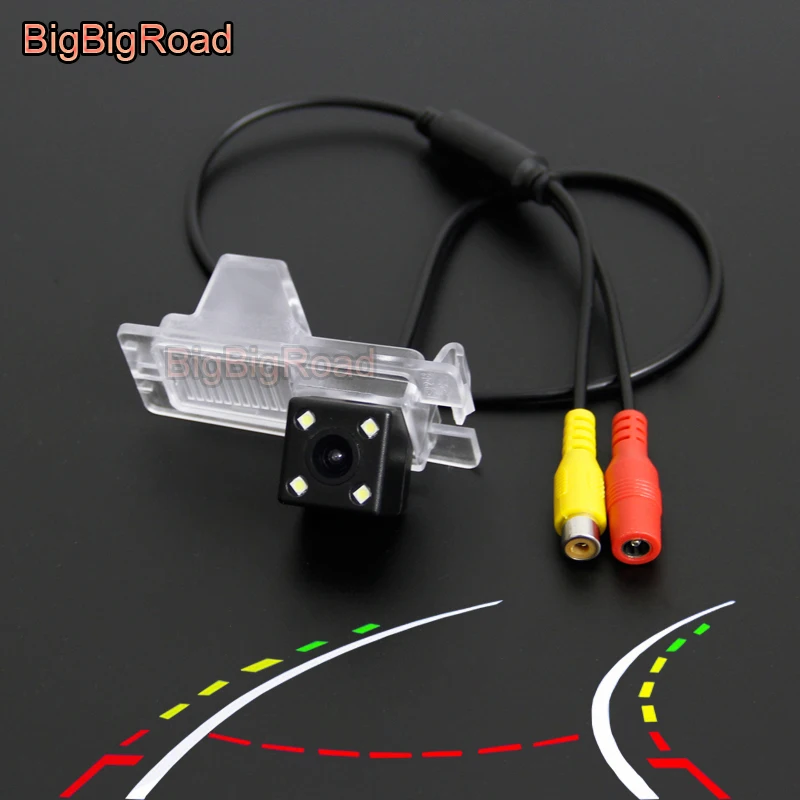 BigBigRoad Car Intelligent Dynamic Trajectory Tracks Rear View Camera For SsangYong Rodius Stavic Actyon Korando Rexton Kyron