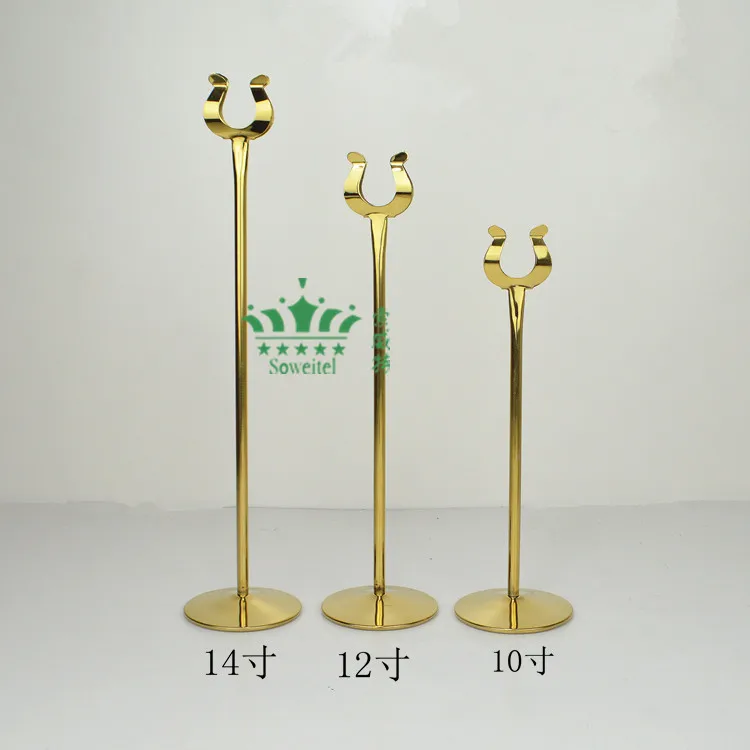 Factory Price Gold stainless steel table number holders wedding party table number stands table number frame