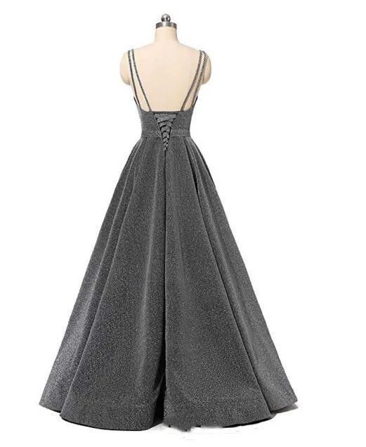 Vestido De Festa Ensotek 2021 Nieuwe Gradiënt Split Avondjurken Sequin V-hals Contrast Kleur Party Gown Formele Prom Wear