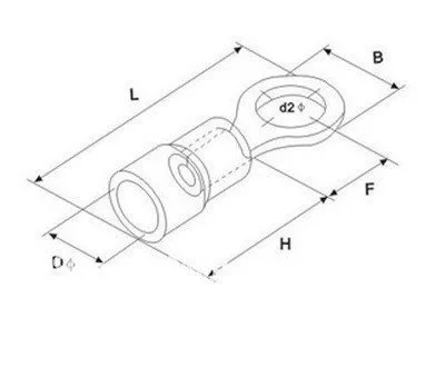 200pcs Red 22-16 AWG Insulated Ring Terminal Connector RV1.25-3 0.5-1.5mm