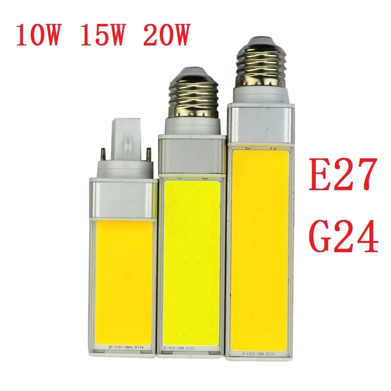 E27 G24 Horizontal Plug light led corn bulb 10W 15W 20W cob lamp Warm white 180 degeree bombilla 110v 220v lighting Lampada 2pcs