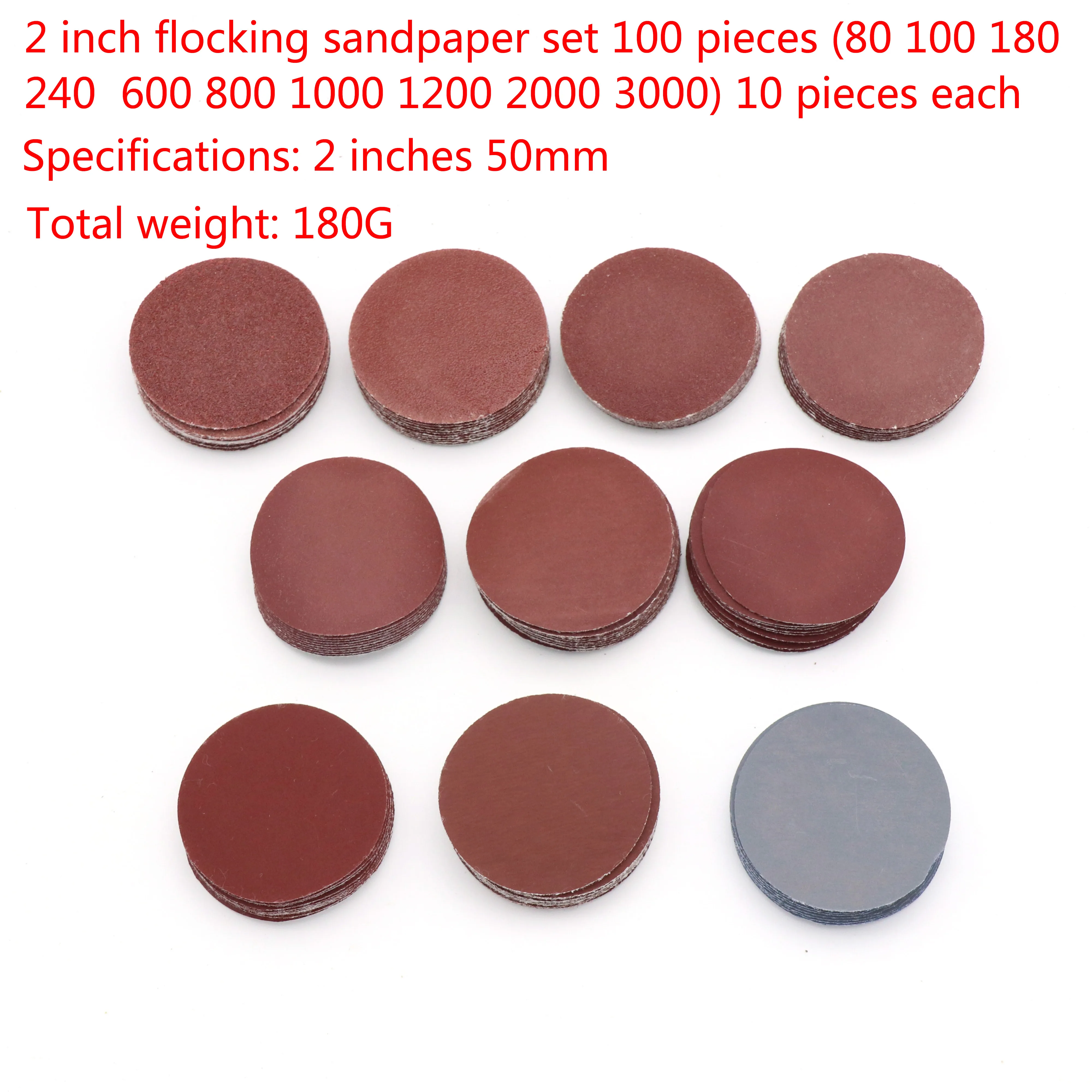 100Pcs 2นิ้ว80-3000 Grit รอบ Self Adhesive กระดาษทรายแผ่นทรายขัดสำหรับ Sander grits เครื่องมือขัด