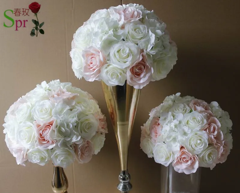 

SPR розовый стол серия центральный цветок шар искусственная Роза свадебный цветок стена фон Дорога свинцовый цветок для вечеринки рынок