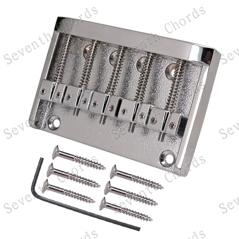 EIN Set Chrome 5 Saiten Bass Brücke Für Bass Gitarre Sattel Musical Instrument Zubehör Teile – Detail 2