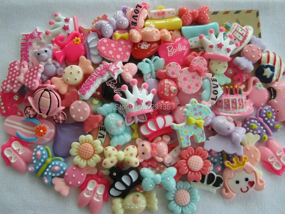 

Wholesale Kawaii Sets, 1000pcs/lot, Resin Flatback Cabochon for Hair Bow Center, DIY