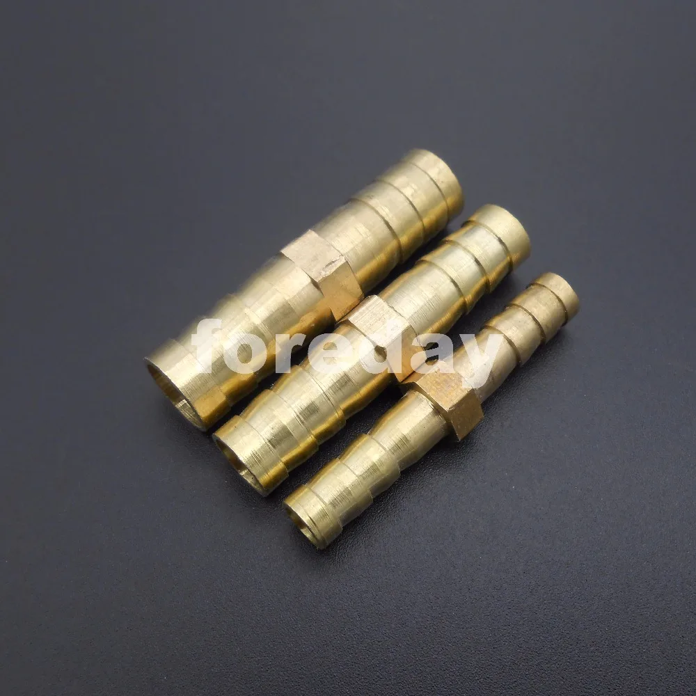

10PCS X Straight Brass Copper Pipe Hose Barbed tube fitting Connector Garden 6mm 8mm 10mm 12mm CU HQ M6 M8 M10 M12 *FD335-338