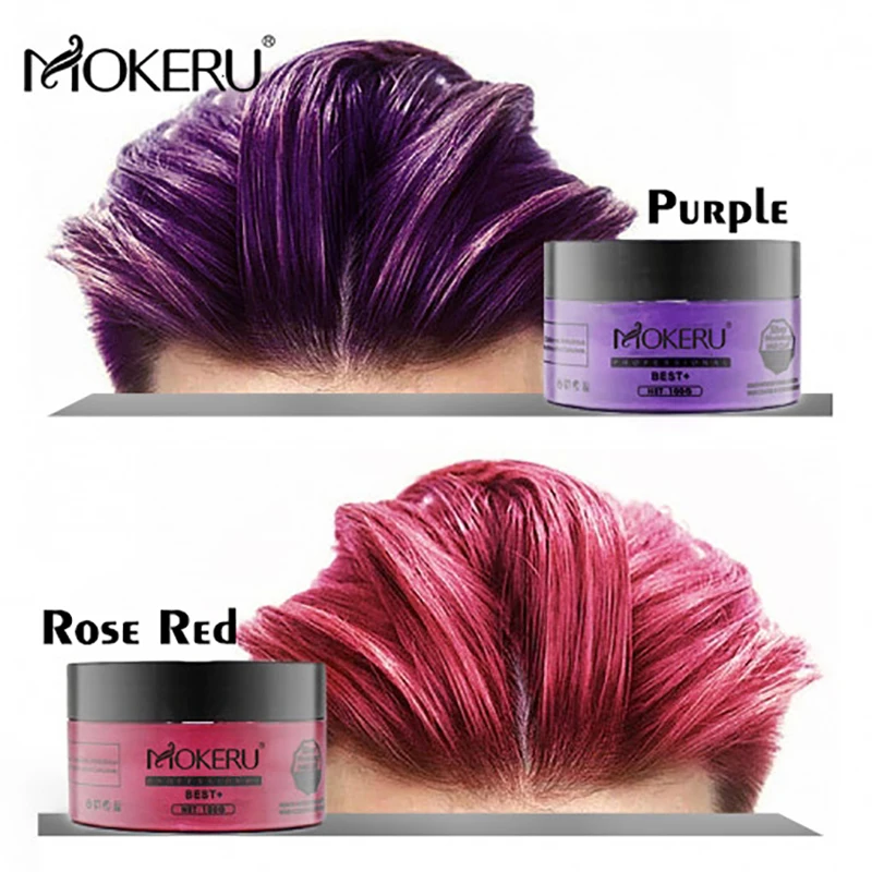 Mokeru Unisex Washable Strong Hold Hair Styling Cream Wax Yellow Ash Gray Hair Dye Temporary Hair Color Cream For Men Woman