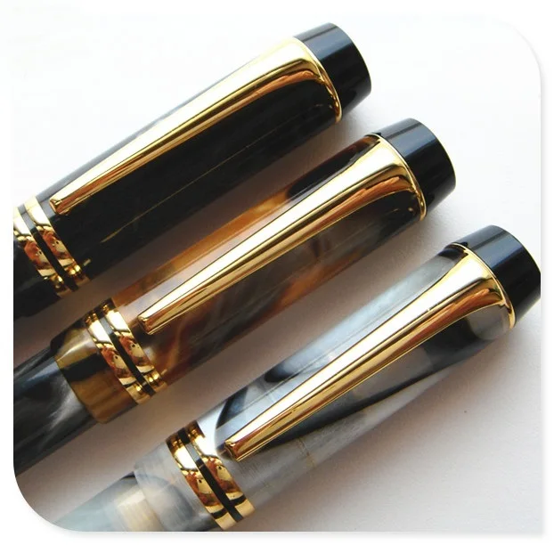 3pcs Kangaroo shipping NIB Ping cursive italic style celluloid 0.7MM top DUOFOLD Unique design acrylic fountain Pen