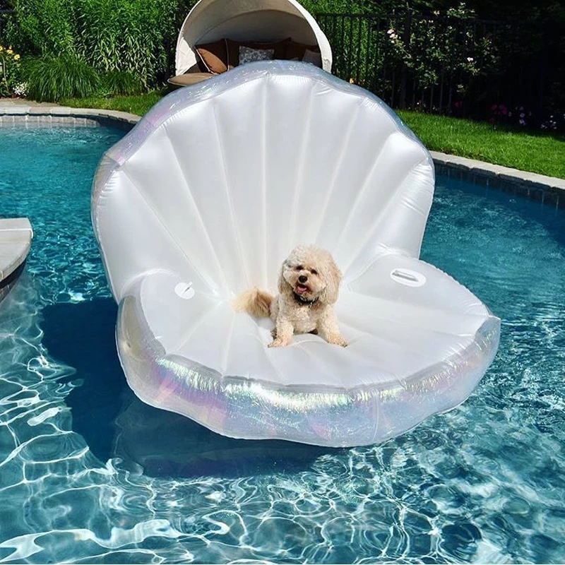 2022 Newest Giant Pool Float Shell Pearl Scallops Inflatable Funny Aquatic Toy Adult Kids Air Mattress Swim Life Buoy For Bikini