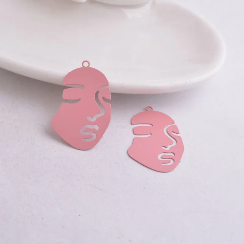 50 Stück AB5101 20mm*29mm Gesichtsmasken-Anhänger Gesichtsform-Artikel Anhänger DIY Ohrringe Schmuck – Detail 7