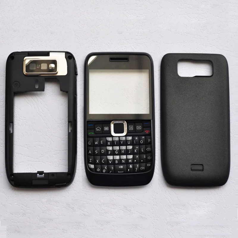 New Plastic Complete Mobile Phone Housing For Nokia E63 Full Housing Back Cover+Middle Frame+Front Frame With Keyboard