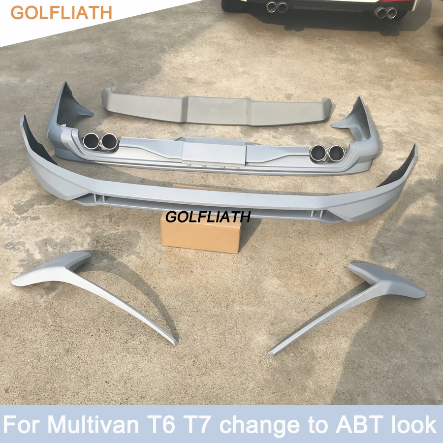 unpainted bodykit front bumper rear diffuser end pipe exhaust spoiler for vw volkswagen Multivan T6 T7