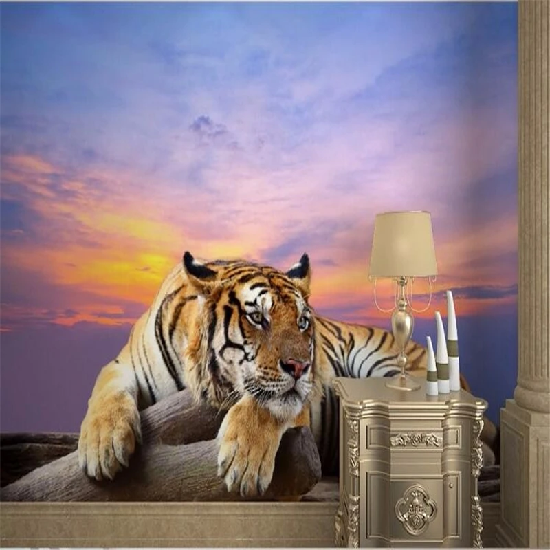 

beibehang photo wallpaper 3D tiger landscape mural living room sofa TV KTV bar background large mural 3d wall murals wallpaper