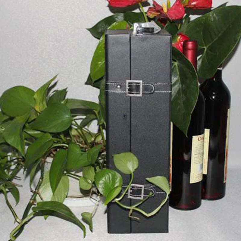 [2014] The new song can be customized gift leather trend pure black single wine